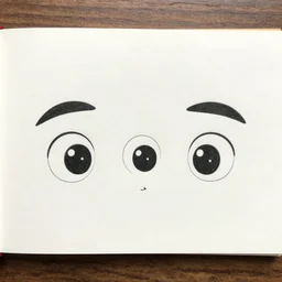 3 d cartoon eyes, drawing by studio ghibli