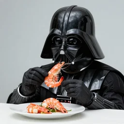 darth vader eating a shrimp