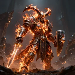 a holy paladin called firemaw casting magic spells sword shield lord dramatic lighting cinematic establishing shot extremely high detail foto realistic cinematic lighting post processed