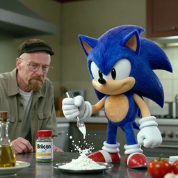 miles tails prower from sonic the hedgehog learning how to cook meth with walter white from breaking bad, 8 k, cinematic