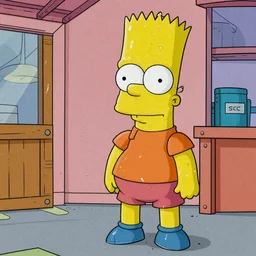 1982 retro bart simpson comic book drenched in water