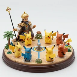 a pokemon battle in Ottoman miniature style