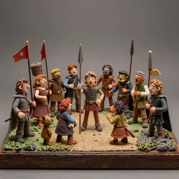 stunning photograph of a claymation diorama of the battle of the pelennor fields, detailed, by erwin olaf, joop geesink, jim henson, brian froud, 8 k resolution, beautiful lighting, studio light, extremely detailed, establishing shot, realistic materials, hyperrealistic