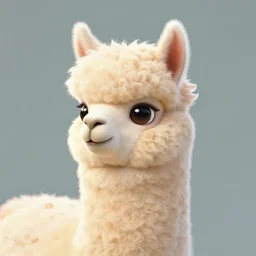 cute art of an anthro furry alpaca character looking at viewer, profile picture