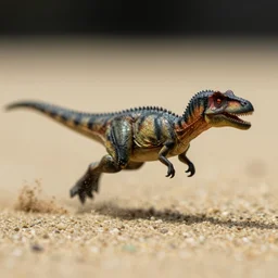 kodak portra 4 0 0, 5 0 mm leica summicron f 1. 2, award winning macro photo of a small dinosaur running fast on sand, fast shutter speed, motion blur, tiny gaussian blur, highly detailed, highly intricate, depth of field, low contrast, wide aperture, action photography