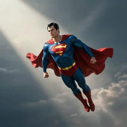 superman flying in famous pose