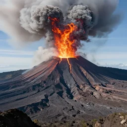majestic volcano eruption landscape, high definition, high detail, 8k, photorealistic,