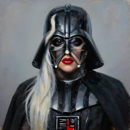90% Lady Gaga, 10% Darth Vader, oil on canvas, intricate, portrait, 8k highly professionally detailed, HDR, CGsociety