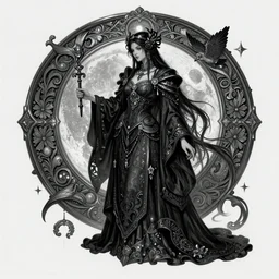 moonlight, dark fantasy, intricate, elegant, highly detailed, digital painting, artstation, concept art, matte, sharp focus, illustration, art by artgerm and alphonse mucha