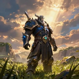 the fabulous world of warcraft, cinematic view, epic sky, detailed, concept art, low angle, high detail, warm lighting, volumetric, godrays, vivid, beautiful, trending on artstation, by jordan grimmer, huge scene, grass, art greg rutkowski