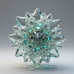 a beautiful organic 3D fractal sculpture made of glass, rendered in Cinema4D