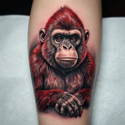 tattoo of 🐭 🫀 red and gray ink detailed, hyperrealistic trending on artstation