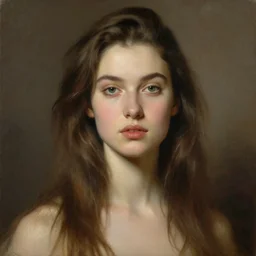 a portrait painting of gorgeous young woman, supermodel, by rembrandt