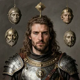 , legendary warrior, heroic fighter, decorative ornaments, battle armor, by carl spitzweg, ismail inceoglu, vdragan bibin, hans thoma, greg rutkowski, alexandros pyromallis, perfect face, sharply focused, sharply detailed, centered, rule of thirds, realistic shading