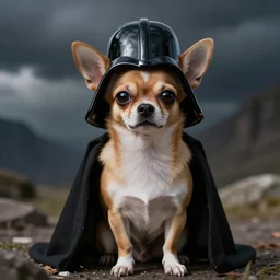 chihuahua as darth vader, by artgerm