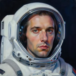 portrait painting, science fiction character art space mechanic, retrowave noir, in the style of vito acconci and theo van rysselberghe, hyper realistic face, photorealistic face