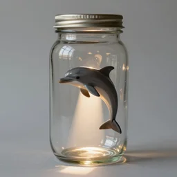 smokey dreams in a jar, dolphin jump out of the jar light by shaft of sunlight, award winning masterpiece on 8 5 mm by simon bruntnell