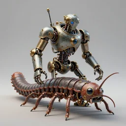 3 d model steampunk robot millipede, unreal engine realistic render, 8 k, micro detail, intricate, elegant, highly detailed, centered, digital painting, artstation, smooth, sharp focus, illustration, artgerm, tomasz alen kopera, peter mohrbacher, donato giancola, joseph christian leyendecker, wlop, boris vallejo