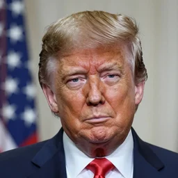 Donald Trump with a pearlescent toupé
