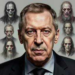 sergey lavrov face is recognizable, sergey lavrov is cryptkeeper from tales from the cryptkeeper, awe face, toothless horror macabre face, by donato giancola and greg rutkowski and wayne barlow and zdzisław beksinski, realistic face, digital art