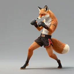 fox doing wai kru muay thai movements, concept art