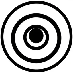 Single point in circular figure, round, black and white, abstract, icon, vector, logo