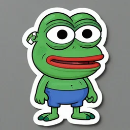 a sticker illustration of pepe, highly detailed, carefully drawn, meme, artstation, artstationHQ, artstationHD