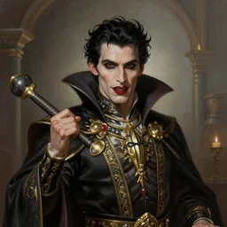 Majestic and regal portrait of the vampire Lestat de Lioncourt, intricate, epic, elegant, menacing, fantasy, highly detailed, digital painting, hard focus, beautiful volumetric lighting, epic light, ultra detailed, by Leesha Hannigan, Ross Tran, Thierry Doizon, Kai Carpenter, Ignacio Fernández Ríos