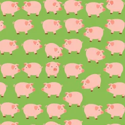 random pig pattern 2d flat cell shaded