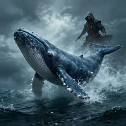 whale leviathan swimming in the stormy sea concept, epic, beksinski, ruan jia, brent hollowell, assassin creed black flag concept
