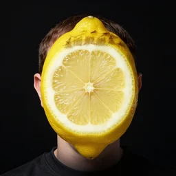 a lemon in the shape of Mark Zuckerberg's head