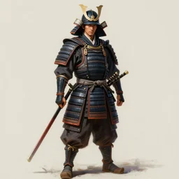 a beautiful digital painting art of a full body portrait of a caped samurai warrior, artwork by ismail inceoglu, trending on artstation