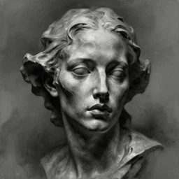 charcoal painting of a sculpture, distorted, abstract, creepy, intricate, elegant, highly detailed, dramatic face, ray tracing, digital painting, artstation, concept art, smooth, sharp focus, illustration, art by artgerm and greg rutkowski and alphonse mucha, 8 k