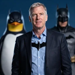Steve Ballmer as The Penguin in Batman, 4k, digital art, artstation, cgsociety, hdr