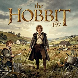 the hobbit (1977) soundtrack, album art, painterly style, realistic, 4k, high detail