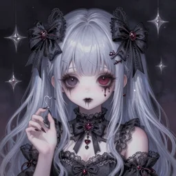 digital art painting pastel goth aesthetic, creepy kawaii, highly detailed, highly intricate