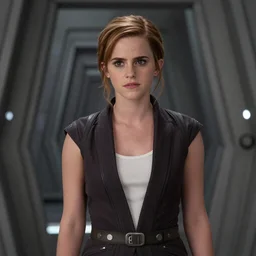 beautiful still of Emma Watson in Stargate SG-1 in front of the stargate
