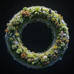 a futuristic planetary ring, with vegetation, highly detailed, smooth, sharp, award winning art by greg rutkowski