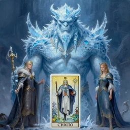 north mythology concept art portrait painting of ice gigant ymir the ancestor of all giants by james gurney and alix branwyn and leesha hannigan, trending on artstation, mythical tarot style, detailed