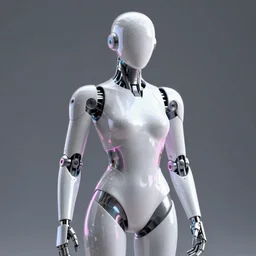 high octane 4K 3D render of a smooth simple cyberpunk humanoid futuristic sci-fi robot, neon lights, metallic, in the style of Aleksandr Kuskov, dramatic lighting, vibrant colors, Trending on Artstation HQ, 4K, UHD, High quality, Unreal Engine