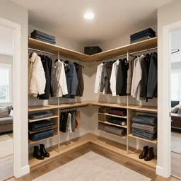 a real estate home interior photo. a closet that goes to another dimension,
