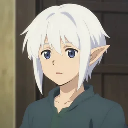 artgerm, joshua middleton, loish, makoto shinkai, an elven acher with short white hair, pointy ears