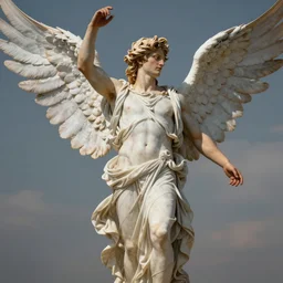 Portrait of the Sun God Apollo, large wings, luxuriant, dreamy, eternity, romantic, strong pose, highly detailed, in the style of Franz Xaver Winterhalter, highly detailed, in the style of Aetherpunk