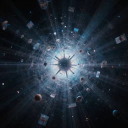an infinite unfolding horizon of evanescent images that temporarily cling to a virtual node of experience called the self in an illusion called spacetime, hyperdetailed, octane render, nvidia raytracing demo