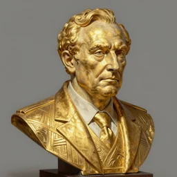 golden artdeco bust of henry kissinger as the god of politics, highly detailed, digital painting, artstation, concept art, illustration, art by artgerm and greg rutkowski and alphonse mucha