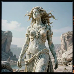 kodak portra 4 0 0 portrait by paolo roversi of a dystopian woman like basalt statue in a scenic dystopian environment, hair floating in air, intricate, elegant, highly detailed, digital art, artstation, concept art, smooth, sharp focus, tomasz alen kopera, peter mohrbacher, donato giancola, tonal colors