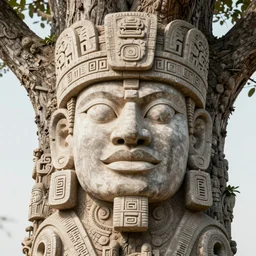 portrait of mayan gods carved in a tree, octane render, photorealism, highly detailed, hdr, 8 k, complex 3 d render, hyper detailed, ultra sharp