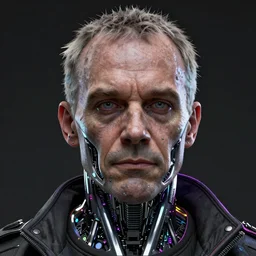 an intricately detailed ultra - realistic unreal engine 5 rendering of a portrait of manga cyberpunk neon - bordered cyborg bill murray, concept art, intricate details, eerie, highly detailed, photorealistic, octane render, 8 k uhd art by kilian eng
