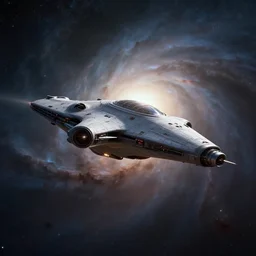 star trek klingon bird - of - prey starship in a nebula, shallow depth of field, moody lighting, single point of light, 8 k, ultra realistic, octane render,