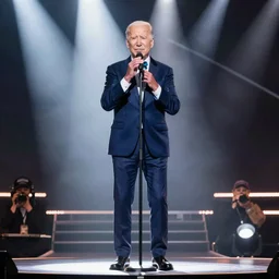 biden k-pop star, singing on a stage